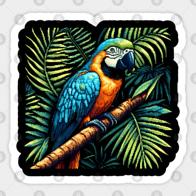 parrot lover - pixel parrot lover Sticker by vaporgraphic